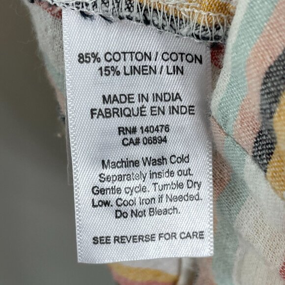 Faherty Womens Large Isha Pintuck Organic Cotton Dress Beach Stripe Sleeveless - Picture 7 of 13